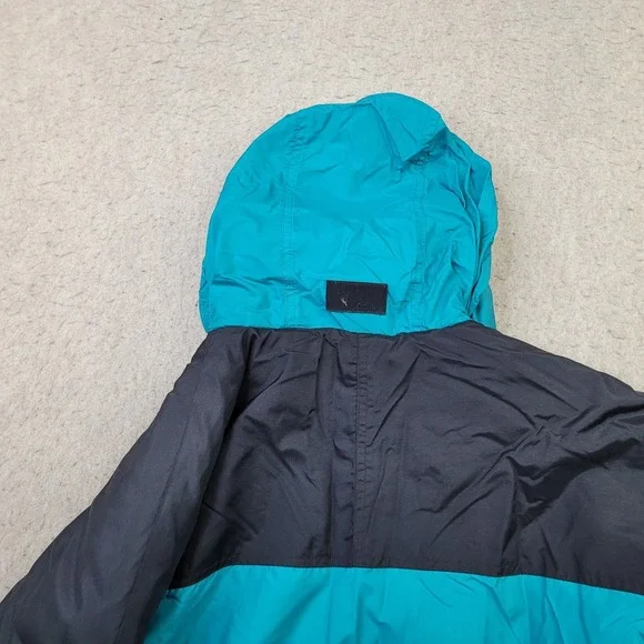 Vintage‎ Obermeyer Ski Jacket Skiwear Blue Black Coat Mens XL Long 90s Hooded